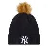 Women's New York Yankees New Era Navy Snowy Cuffed Knit Hat With Pom