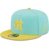 Men's New York Yankees New Era Turquoise/Yellow Spring Color Pack Two-Tone 59FIFTY Fitted Hat -San Diego Padres Caps Sales yellow new york yankees spring color pack two tone 59fifty fitted hat pi4414000 altimages ff 4414353 353adb48bc81cf91ba8falt1 full